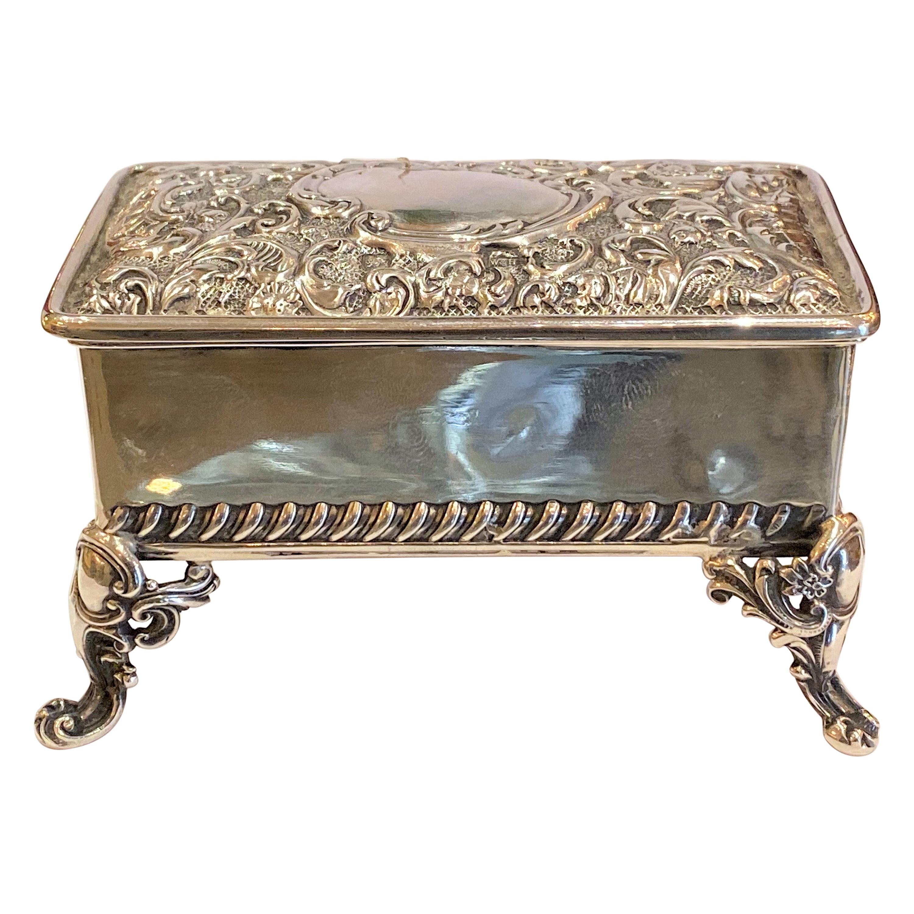 Fashion Small Rectangle Antique Silver Metal Treasure Chest Trinket Jewelry  Box Gift Box Ring Box - Walmart.com